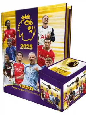 Colección Premier League League 2024/25. Álbum pasta dura con 2 sobres + Caja con 50 sobres
